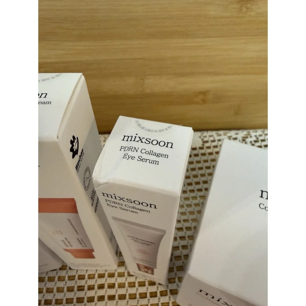 MIXSOON PDRN Collagen Cleanser, Cream, Serum & Toner Pads Skin Care Set-NEW!